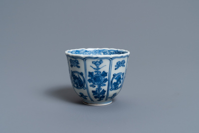 A Chinese blue and white 'Bajixiang' wine cup, Kangxi