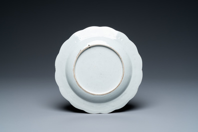 A Chinese famille rose export porcelain 'The judgement of Paris' plate, Qianlong