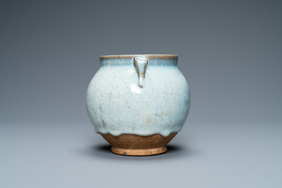 A globular Chinese junyao two-handled jar, Jin