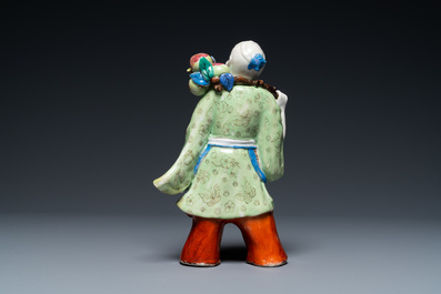 A Chinese famille rose figure of an immortal, Qianlong