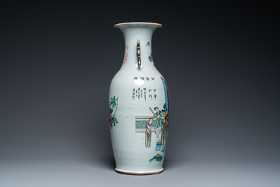 A Chinese qianjiang cai vase with two-sided design, 19/20th C.