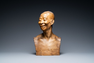 Jean Mich (France, 1871-1919): Bust of Chih-Fan, patinated terracotta