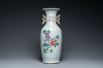 Un vase en porcelaine de Chine qianjiang cai &agrave; double d&eacute;cor, 19/20&egrave;me