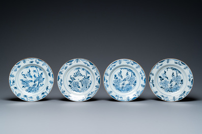 Eleven Chinese blue and white plates, Kangxi and later