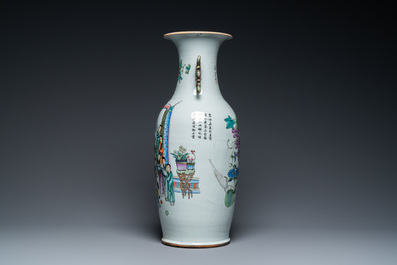 Un vase en porcelaine de Chine qianjiang cai &agrave; double d&eacute;cor, 19/20&egrave;me