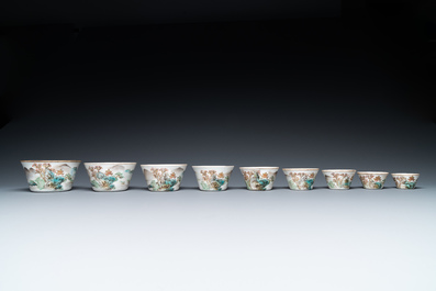 A set of nine Chinese nesting bowls, Daoguang mark, 20th C.