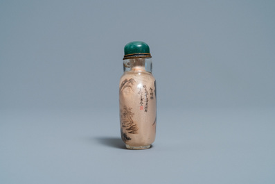 A Chinese inside-painted crystal snuff bottle with the doctor Li Shizhen, signed Zhang Rucai, dated 1978