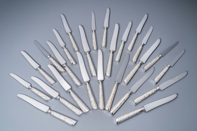 Twenty-five Chinese silver knives , 19/20th C.