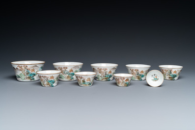 A set of nine Chinese nesting bowls, Daoguang mark, 20th C.