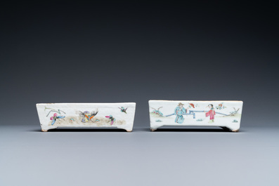 A varied collection of Chinese blue and white and famille rose porcelain, 19/20th C.