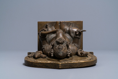 A large bronze figure of Ganesha, India, 19/20th C.