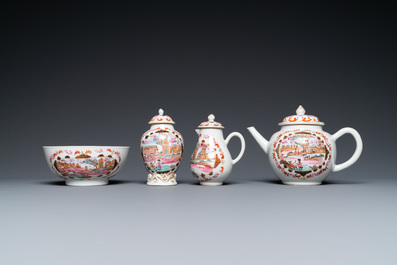 Un service &agrave; th&eacute; de 15 pi&egrave;ces en porcelaine de Chine famille rose, Qianlong