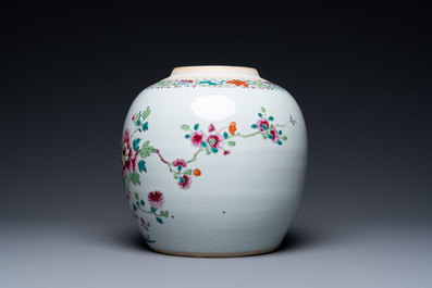 A Chinese famille rose covered jar with floral design, Qianlong