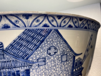 An exceptionally large Chinese blue and white bowl, Kangxi