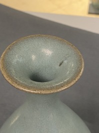 A Chinese 'yuhuchunping' junyao-glazed vase, probably Yuan or Song