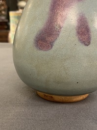 A Chinese 'yuhuchunping' junyao-glazed vase, probably Yuan or Song