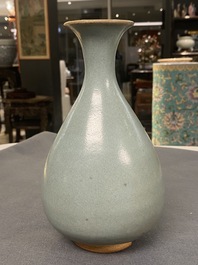 A Chinese 'yuhuchunping' junyao-glazed vase, probably Yuan or Song