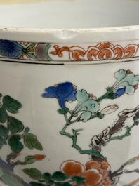 A large Chinese famille verte covered bowl, Kangxi