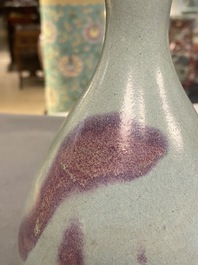 A Chinese 'yuhuchunping' junyao-glazed vase, probably Yuan or Song