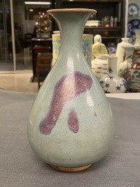 A Chinese 'yuhuchunping' junyao-glazed vase, probably Yuan or Song