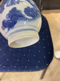 Een Chinese blauw-witte peervormige vaas, Transitie periode