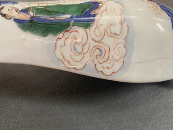 A Chinese wucai wall pocket vase, Transitional period