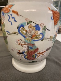 A Chinese famille rose 'horseriders' vase, Yongzheng