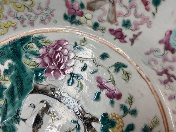Deux bols en porcelaine de Chine famille rose, 19&egrave;me