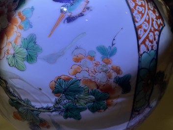 A Chinese famille verte vase with birds near flowery branches, Kangxi