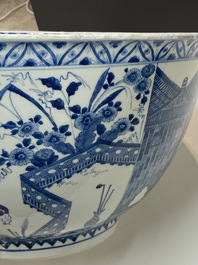 An exceptionally large Chinese blue and white bowl, Kangxi