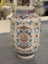 A Chinese miniature doucai vase, Yongzheng mark and of the period