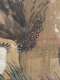 Chinese school, inkt en kleur op zijde: 'Eenden en vogels bij het water', late Ming/vroege Qing