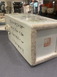 A square Chinese qianjiang cai vase, signed Ma Qingyun, 19/20th C.