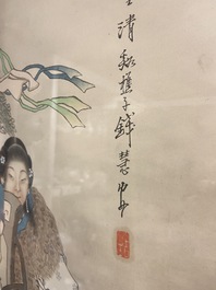 Qian Huian (1833-1911), inkt en kleur op papier: 'Fugui shoukao, naar Wen Anguo', 19e eeuw