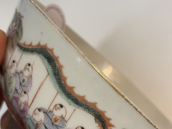 Quatre bols en porcelaine de Chine famille rose, 19&egrave;me