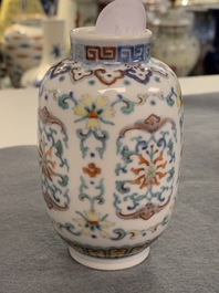 A Chinese miniature doucai vase, Yongzheng mark and of the period