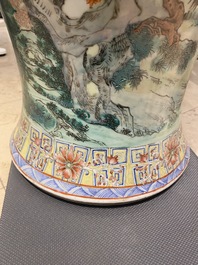 A large Chinese famille rose 'immortals' vase, Republic