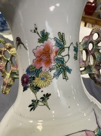 Un vase en porcelaine de Chine qianjiang cai &agrave; double d&eacute;cor, 19/20&egrave;me