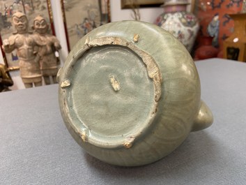 A Korean inlaid-celadon stoneware ewer, probably Goryeo, 13/14th C.