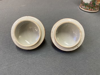 Three Chinese vases, a bowl and a dish, 19/20th C.