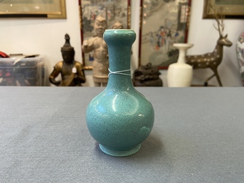 A Chinese robin's egg-glazed bottle vase, Qianlong mark, 19/20th C.