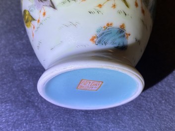 A Chinese famille rose vase, a 'dragon' bowl and a wucai vase, Republic