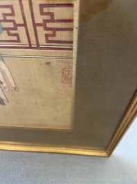 Ecole chinoise, encre et couleurs sur soie: Huit sc&egrave;nes &eacute;rotiques et romantiques, 18/19&egrave;me