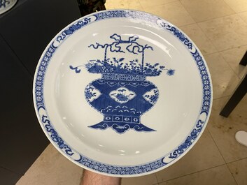 Eleven Chinese blue and white plates, Kangxi and later