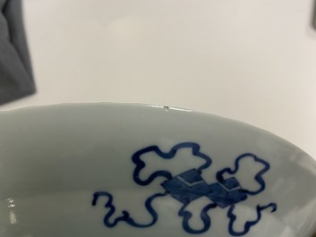 Eleven Chinese blue and white plates, Kangxi and later