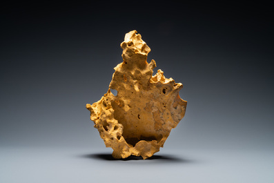 A Chinese yellow 'gongshi' scholar's rock, 19/20th C.