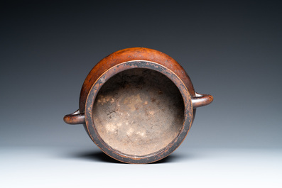 A Chinese bronze censer, Xuande mark, Kangxi
