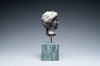 A Roman black marble head of a lady, 2nd/3rd C.