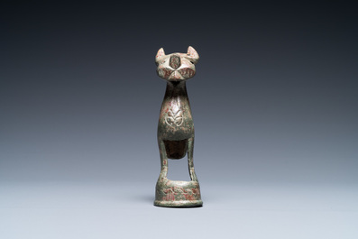 Un mod&egrave;le d'un chat en bronze, Iran, 10/14&egrave;me