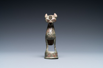 A Seljuk bronze model of a cat, Iran, 12/14th C.